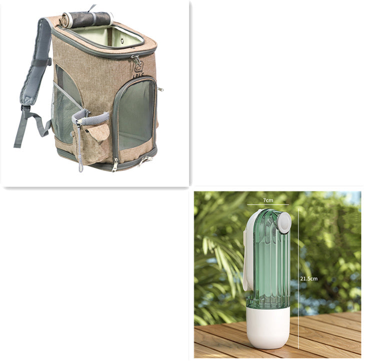 2-in-1 Portable Dog Water Bottle & Bowl - Leak-Proof Design for Walking, Hiking, and Outdoor Adventures, Green
