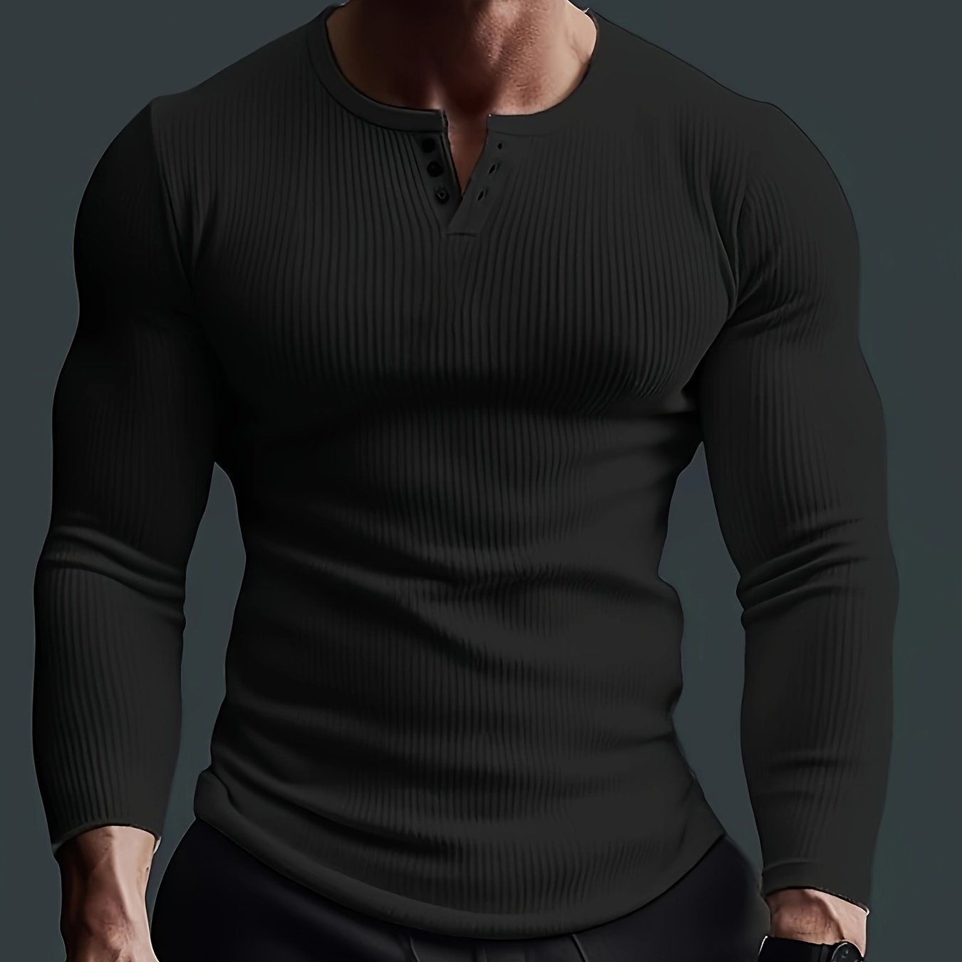Men's Solid Crew Neck Long Sleeve T-Shirts