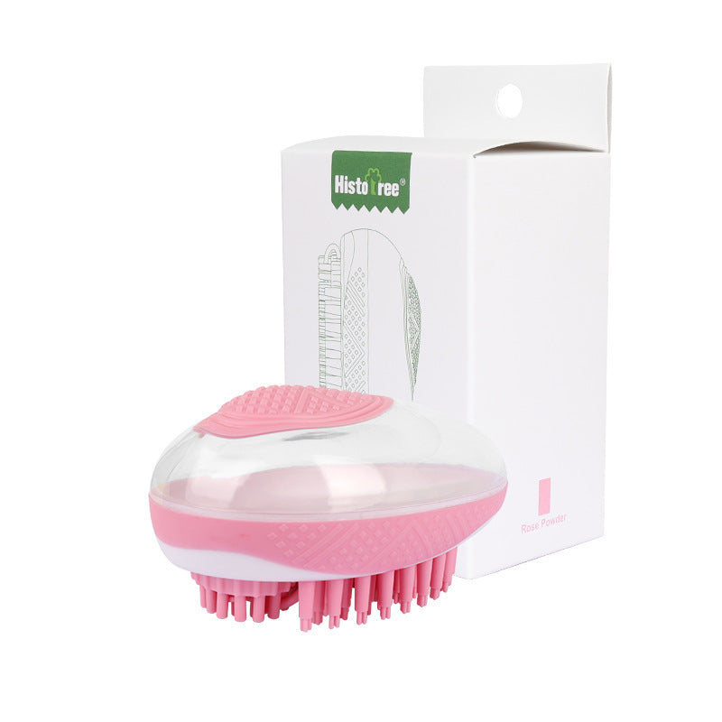2-in-1 Dog & Cat Bath Brush - Soft Silicone Pet Grooming Tool for SPA Massage & Hair Cleaning