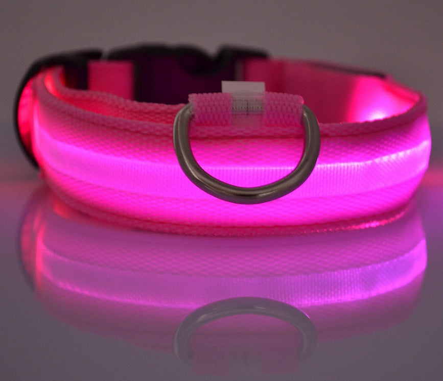 Glow-in-the-Dark LED Dog Collar – Reflective Night Safety Leash for Dogs & Cats