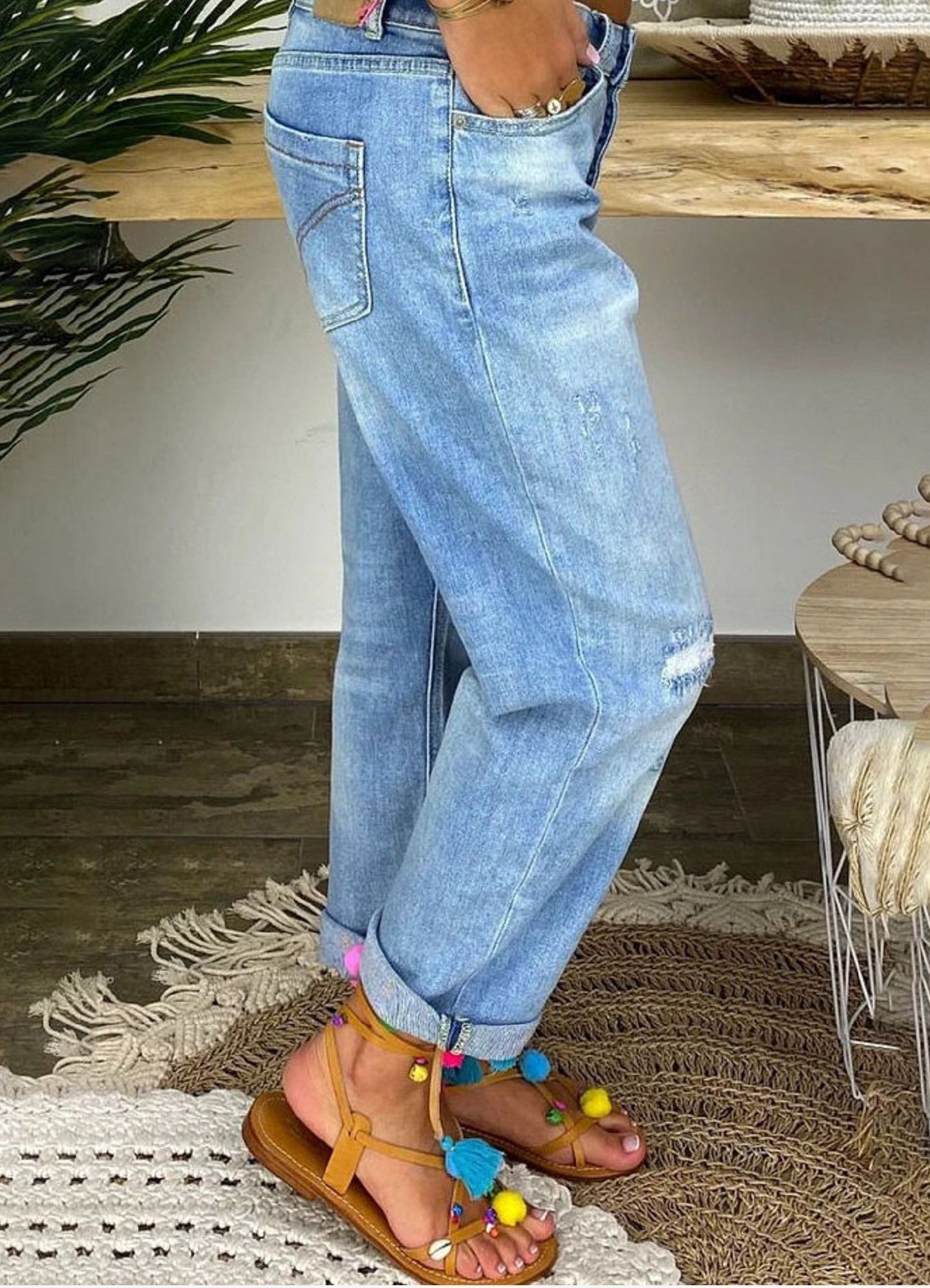 Loose Slim Jeans Straight Daddy Pants
