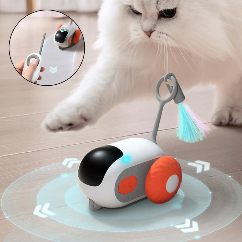 Smart Remote Control Cat Toy Car - USB Rechargeable & Self-Moving Interactive Chasing Toy for Cats