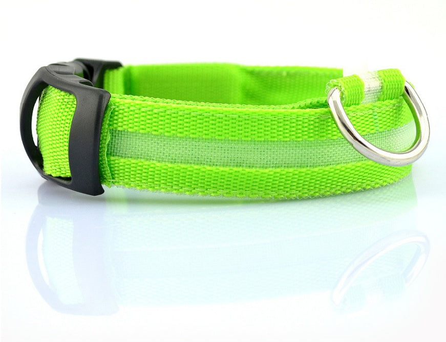 Glow-in-the-Dark LED Dog Collar – Reflective Night Safety Leash for Dogs & Cats