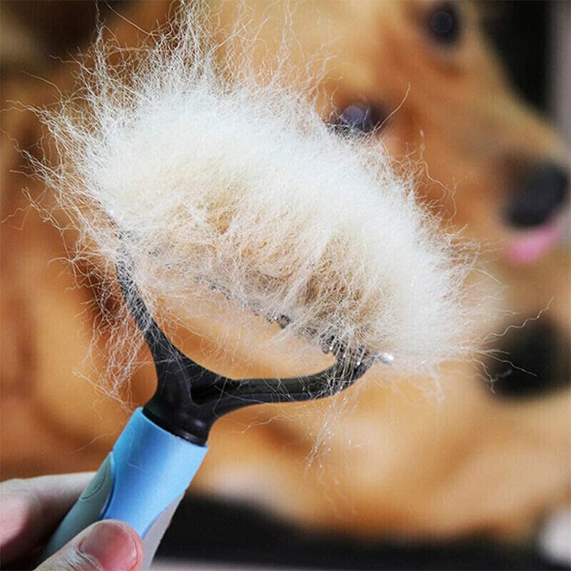 2-in-1 Pet Deshedding Brush for Dogs & Cats – Double-Sided Dematting Tool & Undercoat Rake | Reduce Shedding & Tangles
