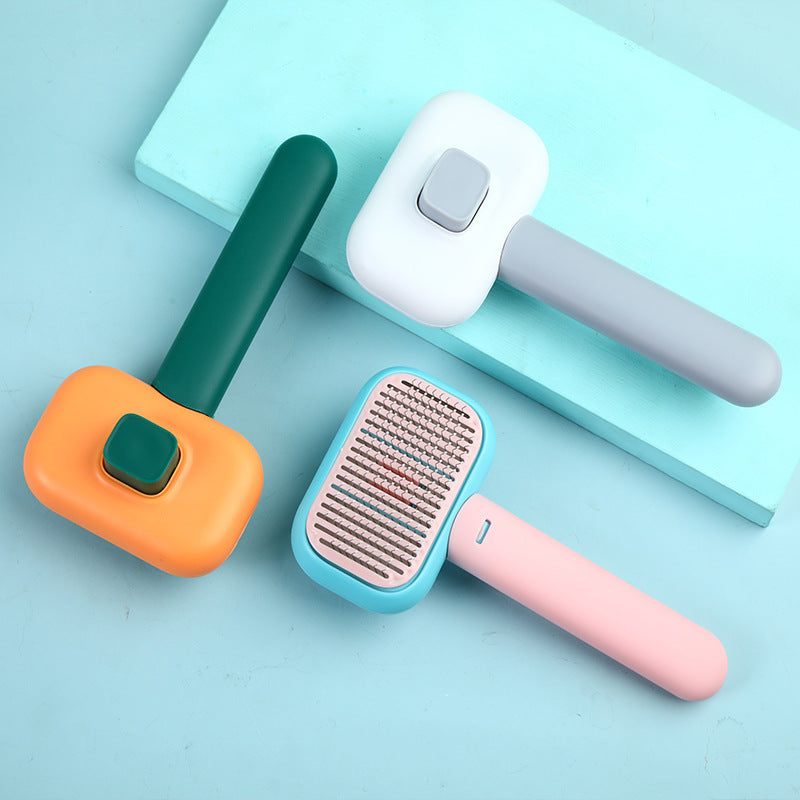 tainless Steel Pet Hair Brush & Massage Comb - Detangling Grooming Tool for Dogs & Cats, Gentle Knot Removal and Hair Care