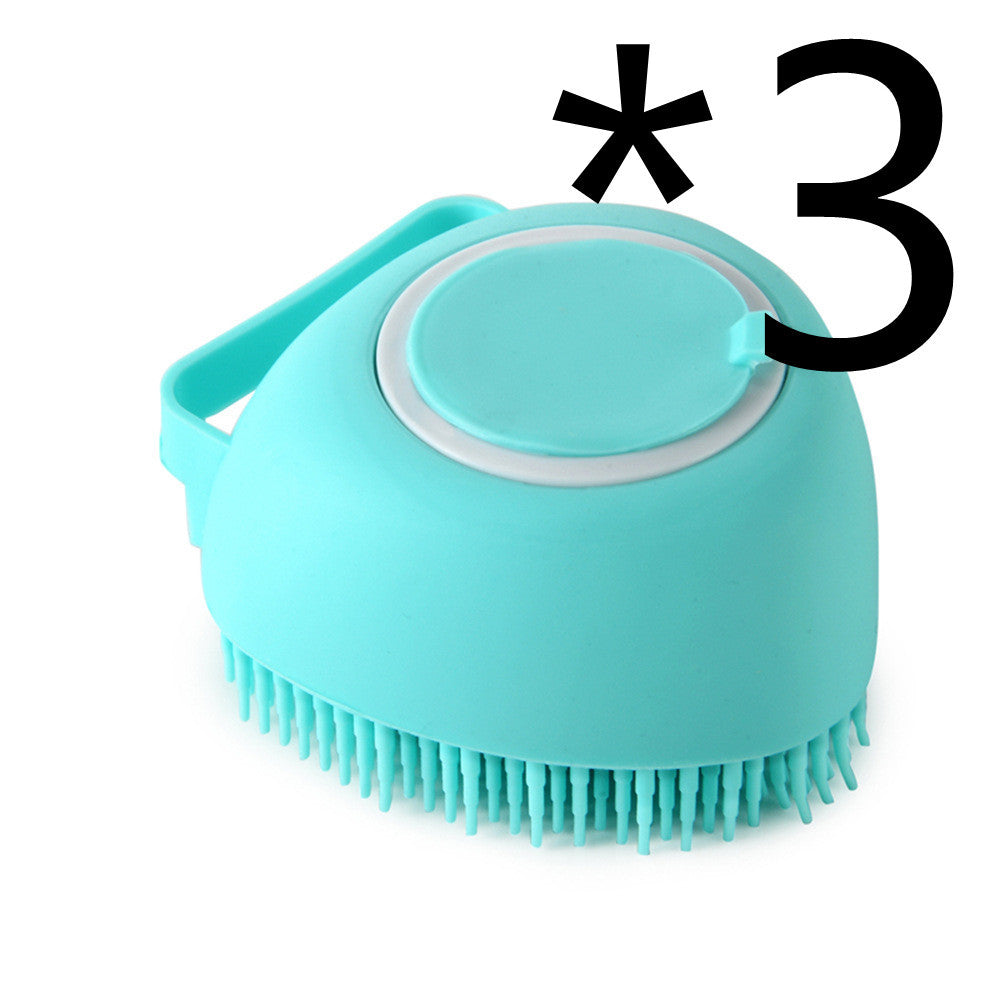 3-in-1 Silicone Pet Bath Gloves | Dog & Cat Grooming Massage Brush with Shampoo Dispenser, Exfoliating Bath Time Essentials