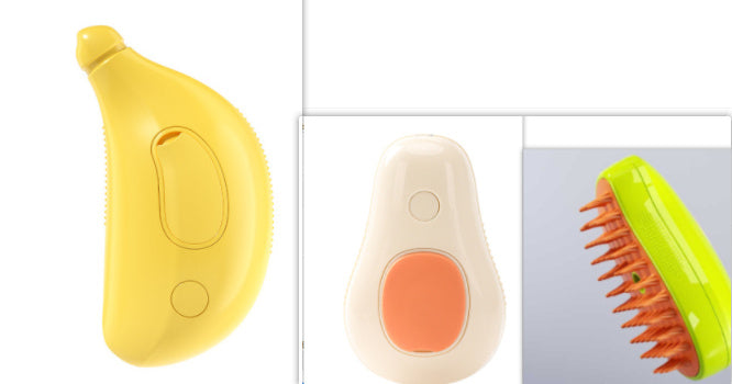 Self-Cleaning Electric Pet Grooming Brush – Steamy Massage & Avocado Design for Cats & Dogs