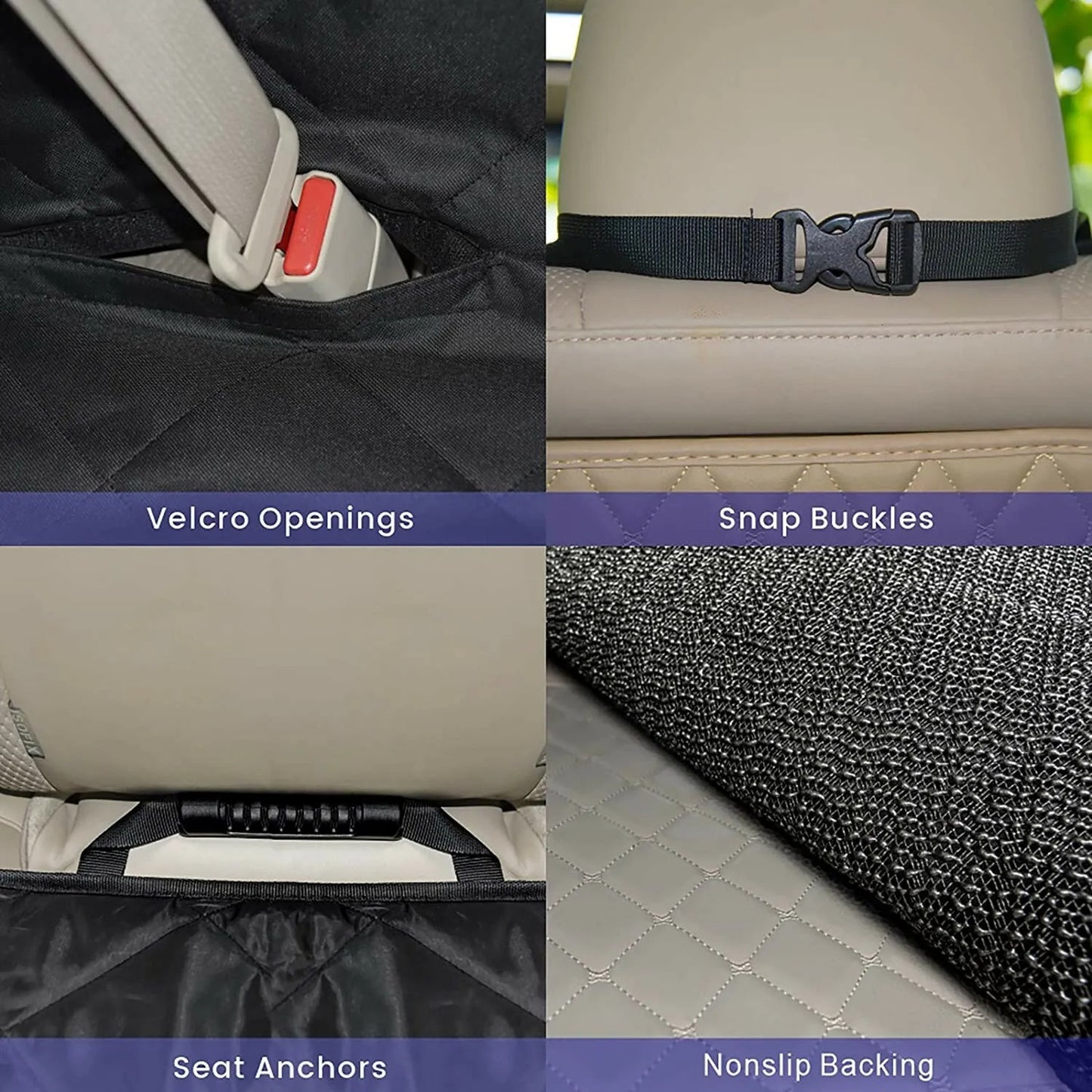 Waterproof Luxury Car Seat Cover for Pets - Durable & Stylish Bench Protector, Black