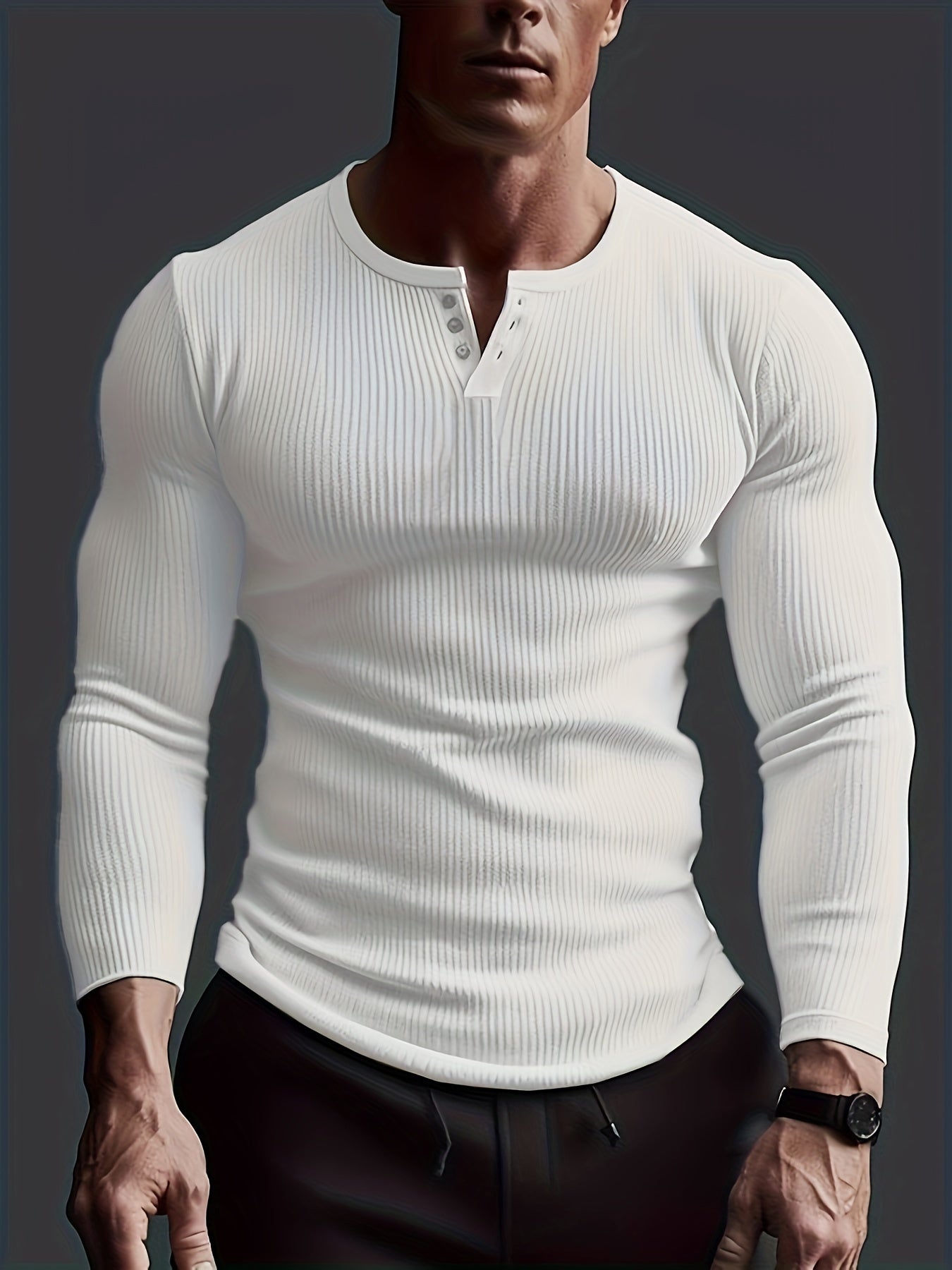 Men's Solid Crew Neck Long Sleeve T-Shirts