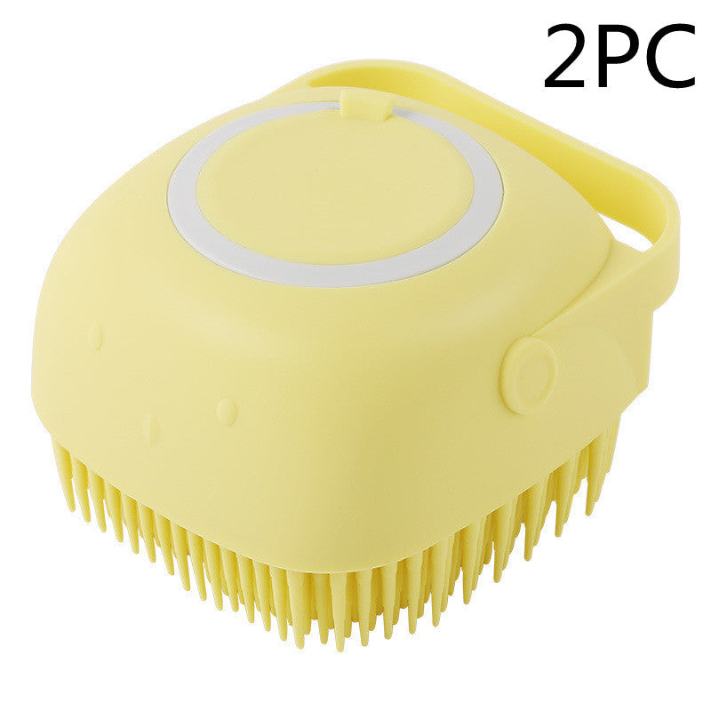3-in-1 Silicone Pet Bath Gloves | Dog & Cat Grooming Massage Brush with Shampoo Dispenser, Exfoliating Bath Time Essentials