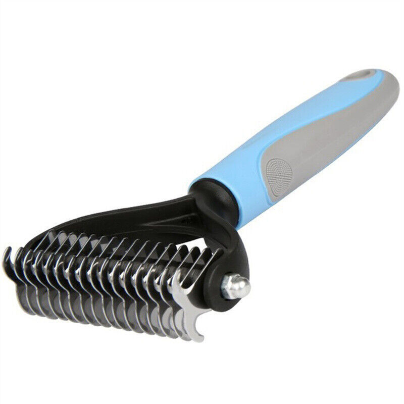 2-in-1 Pet Deshedding Brush for Dogs & Cats – Double-Sided Dematting Tool & Undercoat Rake | Reduce Shedding & Tangles