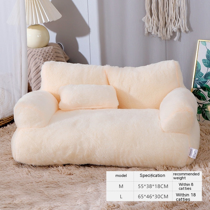 Cozy Winter Cat Bed Sofa - Luxury Plush Pet Nest for Small & Medium Dogs and Cats