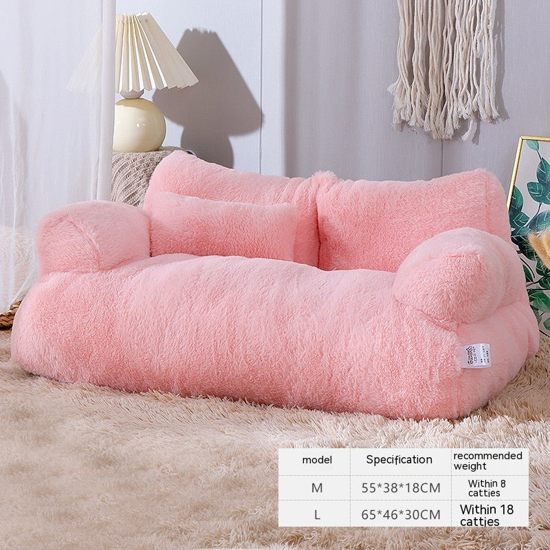 Cozy Winter Cat Bed Sofa - Luxury Plush Pet Nest for Small & Medium Dogs and Cats