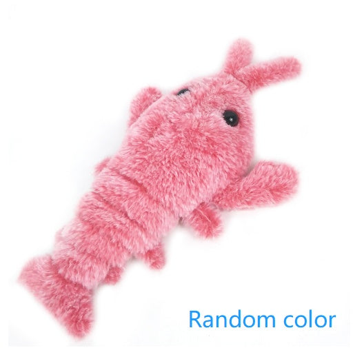USB Rechargeable Jumping Shrimp Toy - Realistic Lobster Fun for Cats