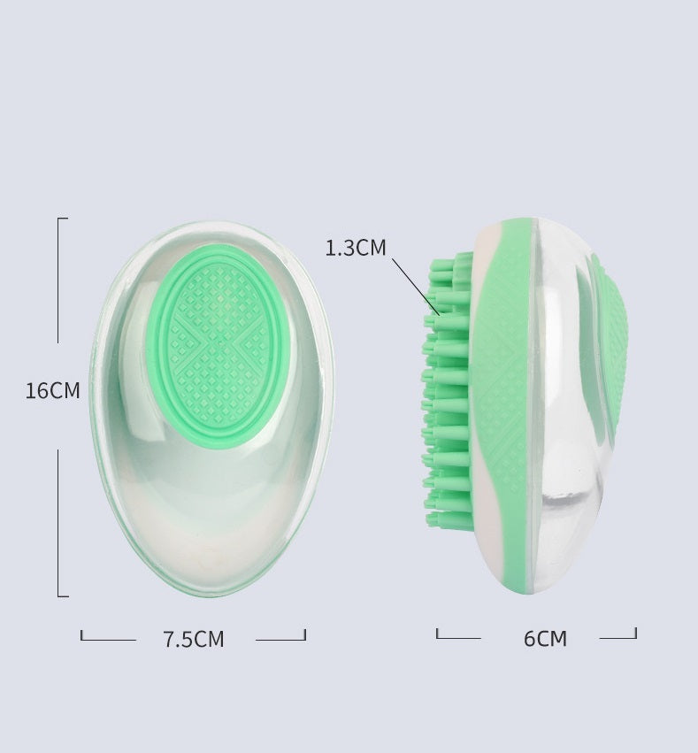 2-in-1 Dog & Cat Bath Brush - Soft Silicone Pet Grooming Tool for SPA Massage & Hair Cleaning