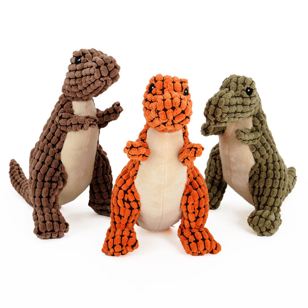 Dinosaur Chew Toys for Large Dogs - Interactive Plush Squeaky Toys for Giant Breeds, Durable & Fun for Chihuahuas