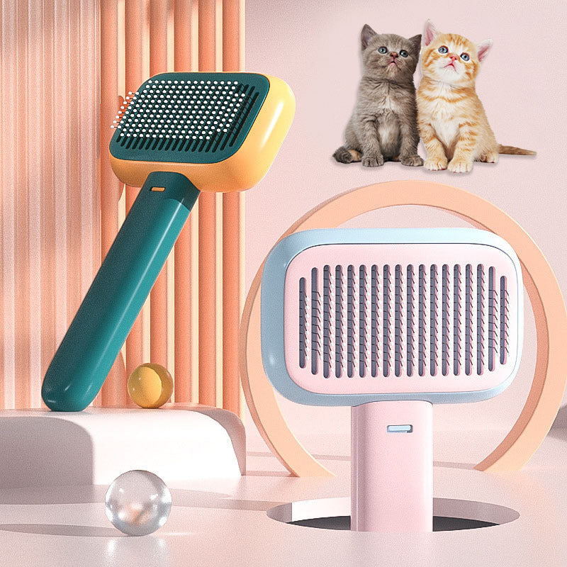 tainless Steel Pet Hair Brush & Massage Comb - Detangling Grooming Tool for Dogs & Cats, Gentle Knot Removal and Hair Care