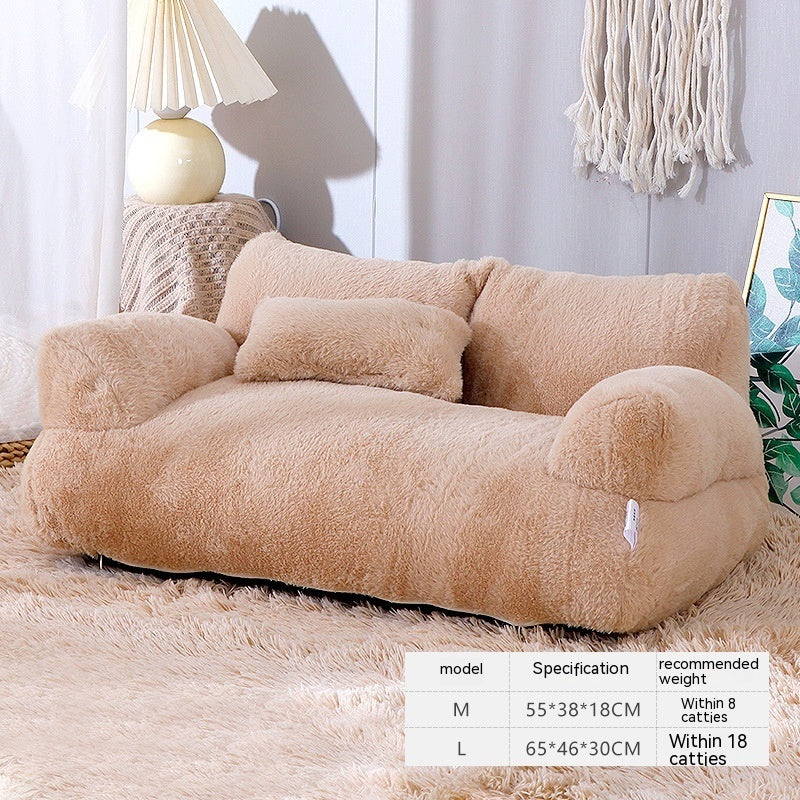 Cozy Winter Cat Bed Sofa - Luxury Plush Pet Nest for Small & Medium Dogs and Cats