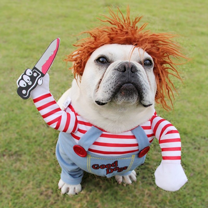Spooktacular Halloween Pet Costume - Adjustable Dog Cat Cosplay Outfit with Scary & Funny Designs for Party, Trick-or-Treat