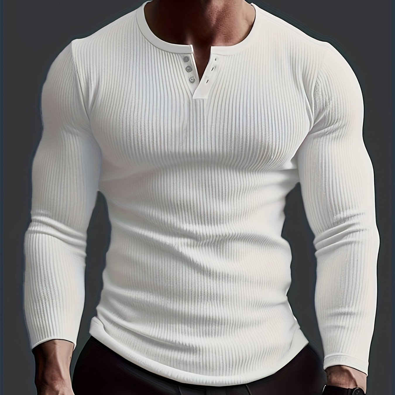 Men's Solid Crew Neck Long Sleeve T-Shirts