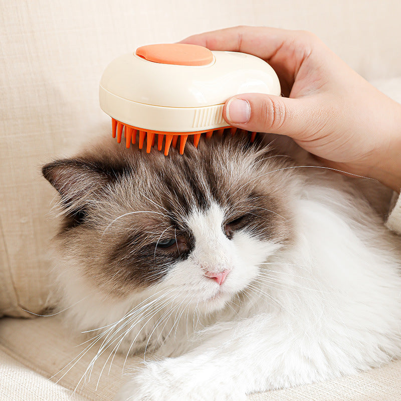 Self-Cleaning Electric Pet Grooming Brush – Steamy Massage & Avocado Design for Cats & Dogs