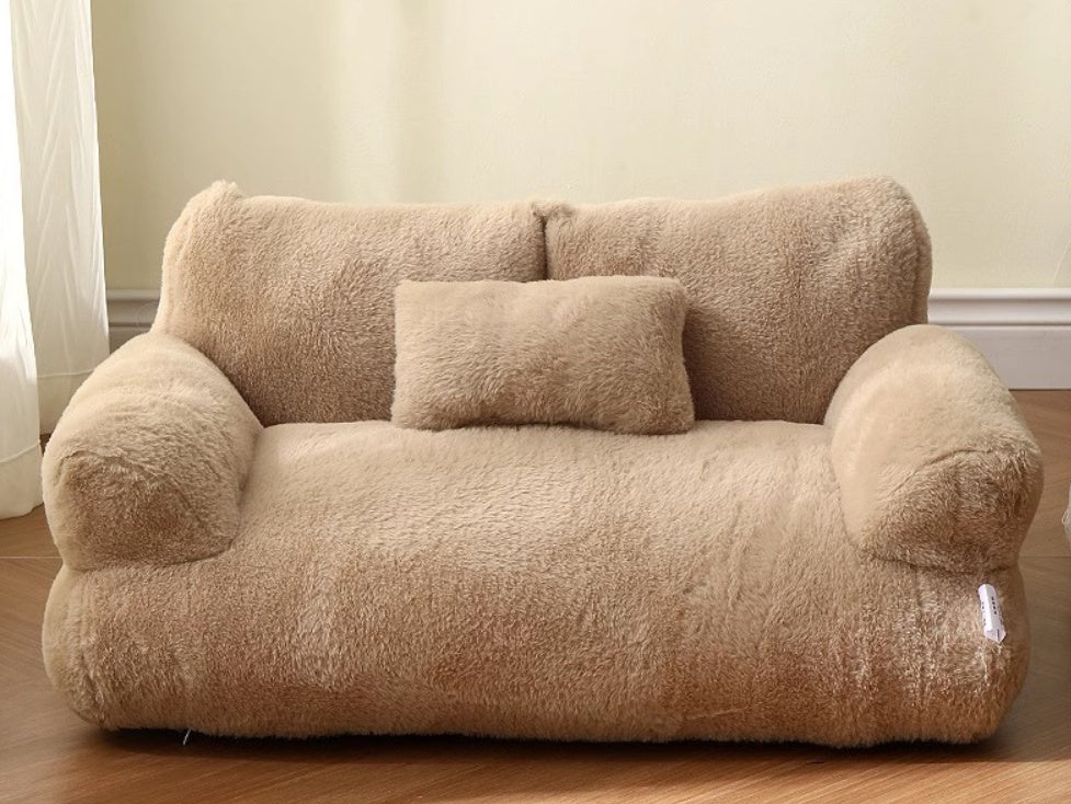 Cozy Winter Cat Bed Sofa - Luxury Plush Pet Nest for Small & Medium Dogs and Cats
