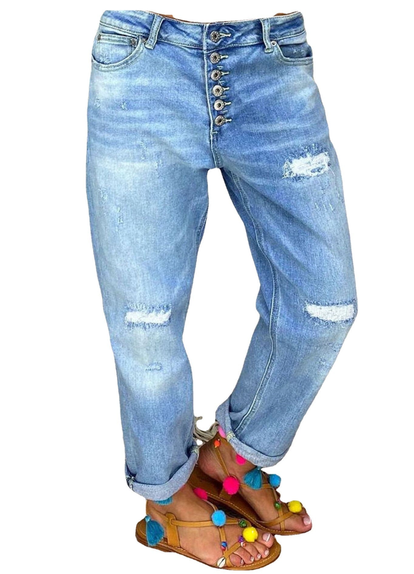 Loose Slim Jeans Straight Daddy Pants