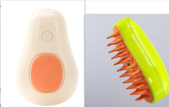 Self-Cleaning Electric Pet Grooming Brush – Steamy Massage & Avocado Design for Cats & Dogs