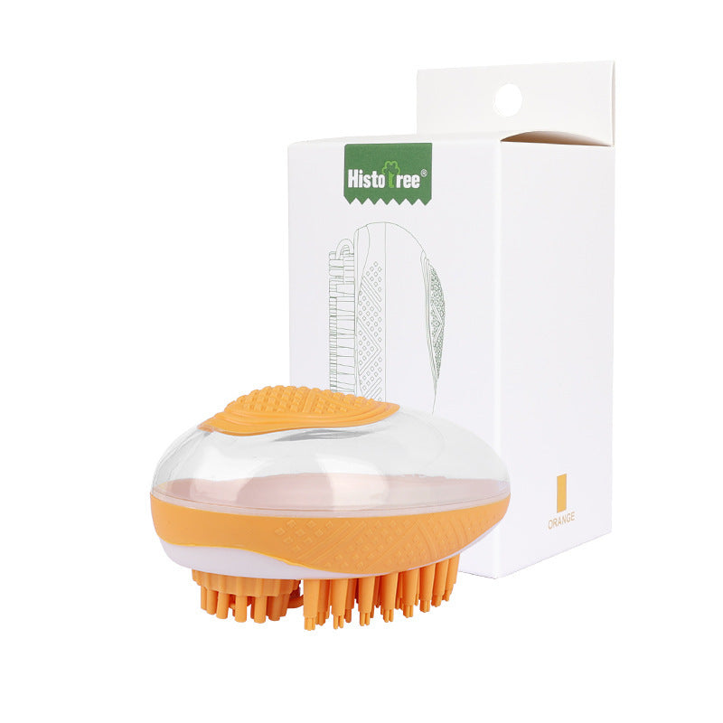 2-in-1 Dog & Cat Bath Brush - Soft Silicone Pet Grooming Tool for SPA Massage & Hair Cleaning