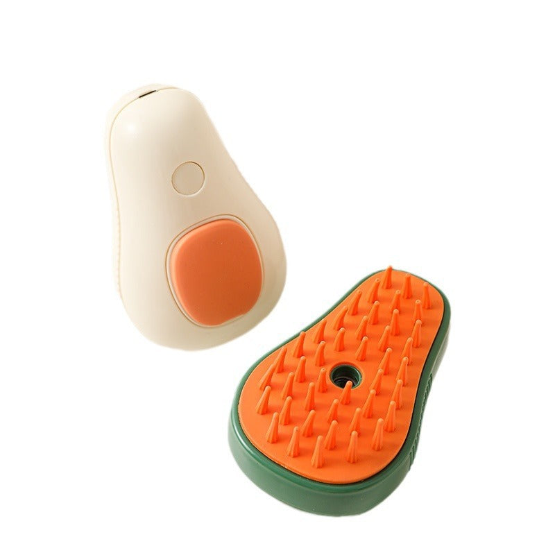 Self-Cleaning Electric Pet Grooming Brush – Steamy Massage & Avocado Design for Cats & Dogs