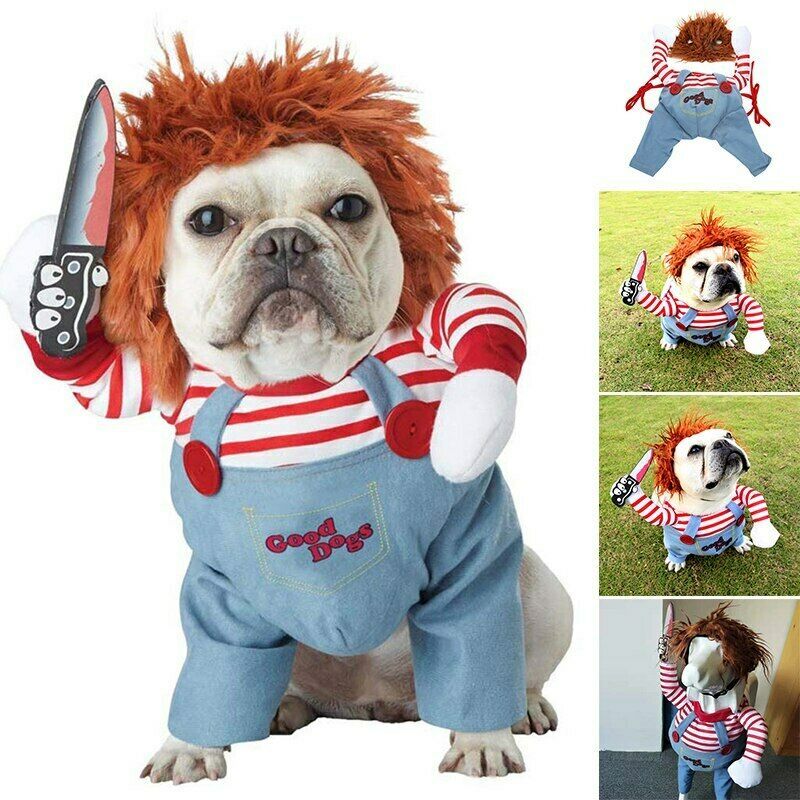 Spooktacular Halloween Pet Costume - Adjustable Dog Cat Cosplay Outfit with Scary & Funny Designs for Party, Trick-or-Treat