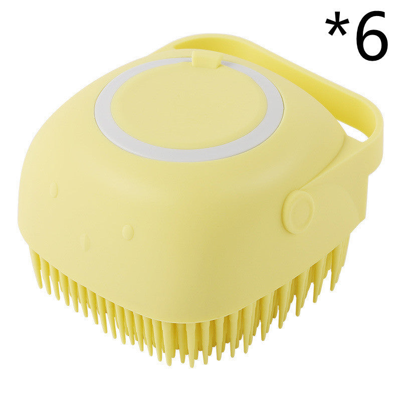 3-in-1 Silicone Pet Bath Gloves | Dog & Cat Grooming Massage Brush with Shampoo Dispenser, Exfoliating Bath Time Essentials