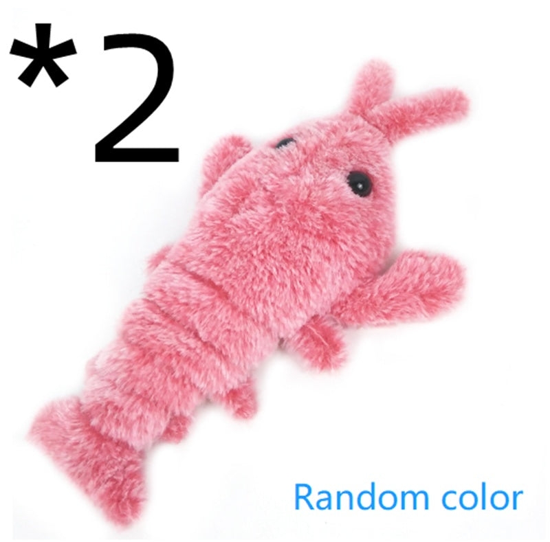USB Rechargeable Jumping Shrimp Toy - Realistic Lobster Fun for Cats
