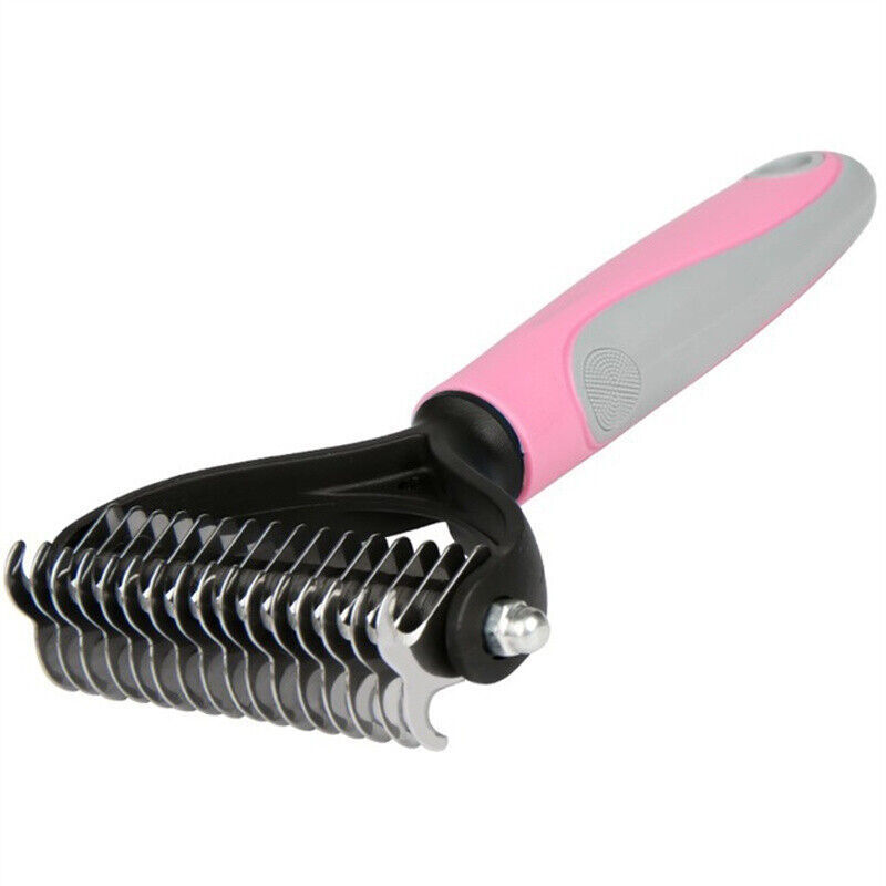 2-in-1 Pet Deshedding Brush for Dogs & Cats – Double-Sided Dematting Tool & Undercoat Rake | Reduce Shedding & Tangles