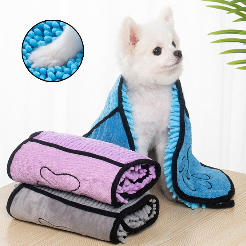 Ultra Absorbent Pet Bath Towel Set - Quick Dry Microfiber Robe & Towel for Dogs & Cats, Post-Bath Drying Essential