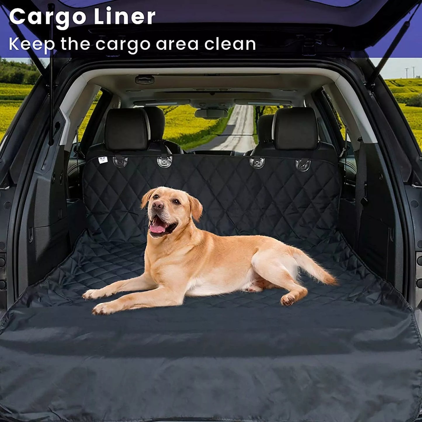 Waterproof Luxury Car Seat Cover for Pets - Durable & Stylish Bench Protector, Black