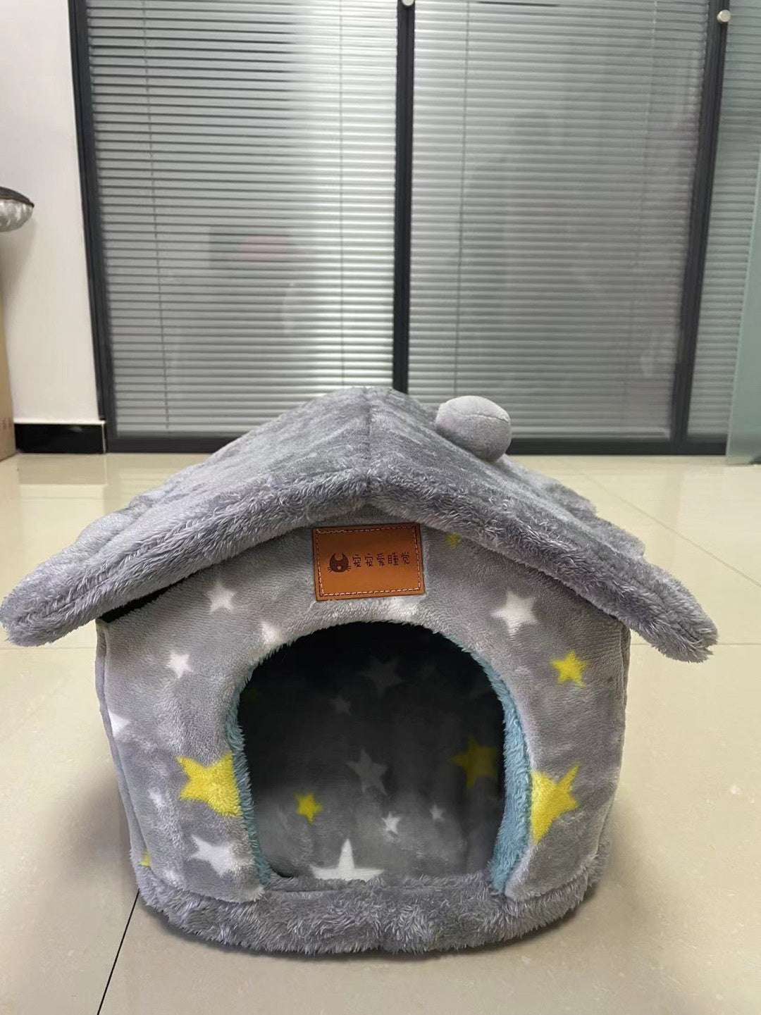 Foldable Warm Pet Bed - Cozy Winter Dog & Cat House with Removable Cushion