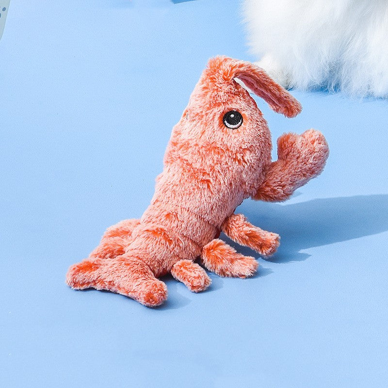 USB Rechargeable Jumping Shrimp Toy - Realistic Lobster Fun for Cats