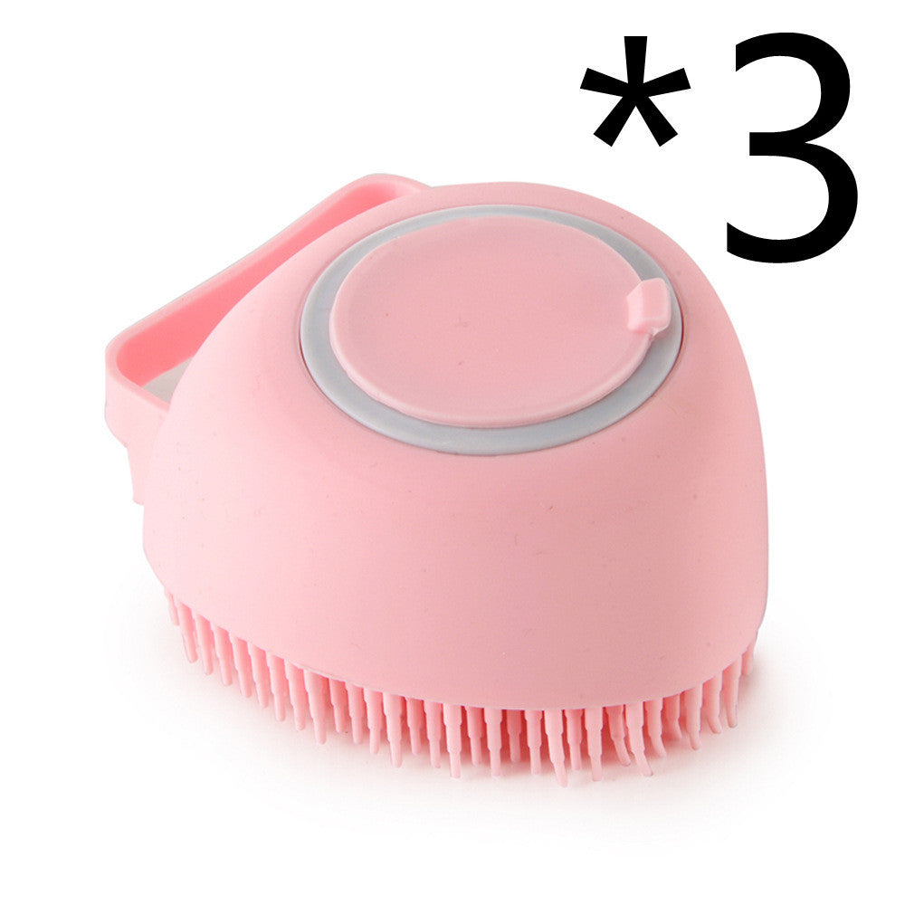 3-in-1 Silicone Pet Bath Gloves | Dog & Cat Grooming Massage Brush with Shampoo Dispenser, Exfoliating Bath Time Essentials