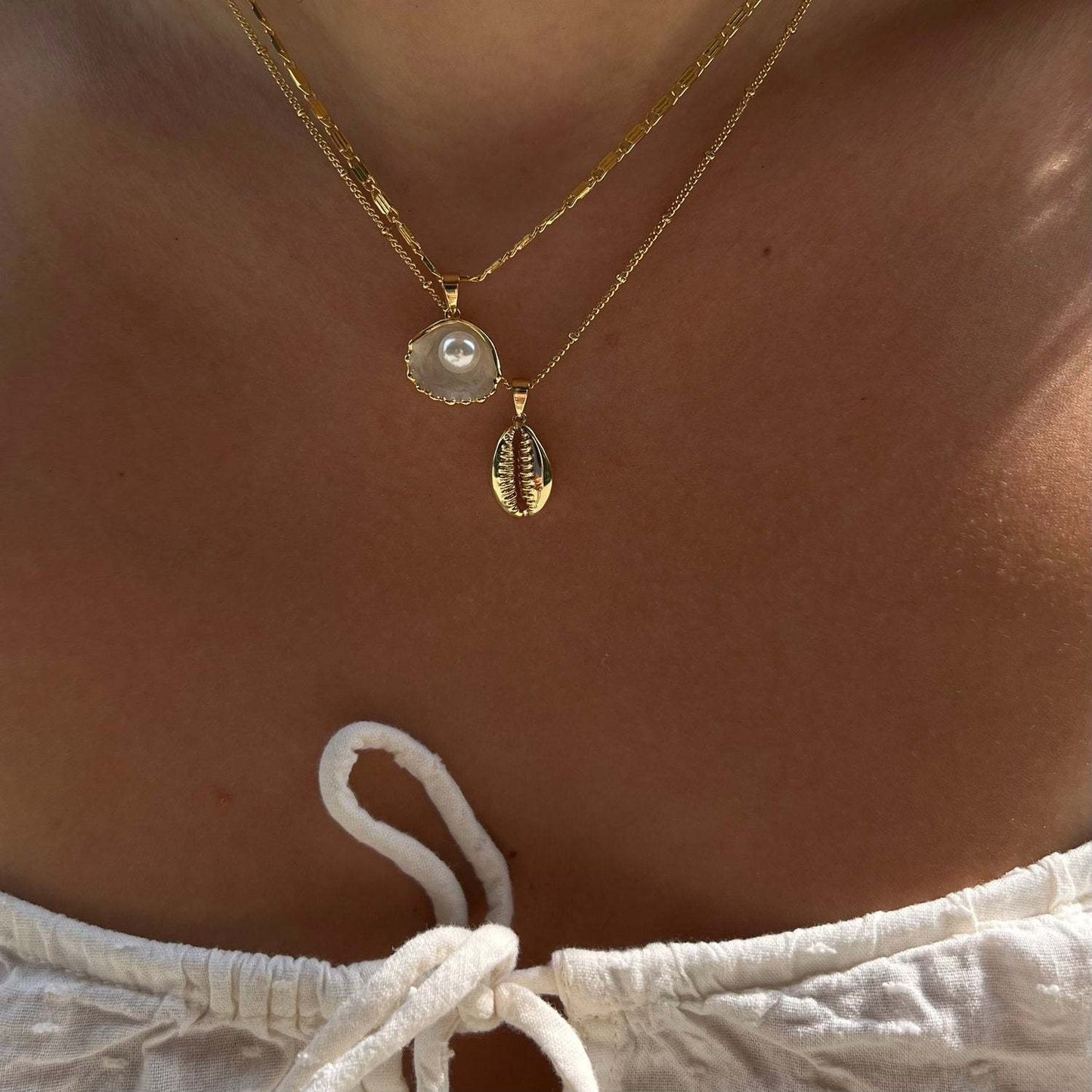 European And American Shell Necklace Pearl Necklace Seaside Style Retro Style French