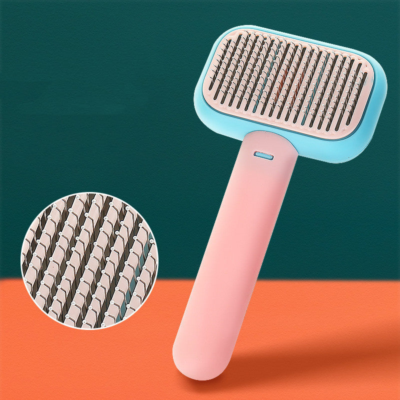 tainless Steel Pet Hair Brush & Massage Comb - Detangling Grooming Tool for Dogs & Cats, Gentle Knot Removal and Hair Care