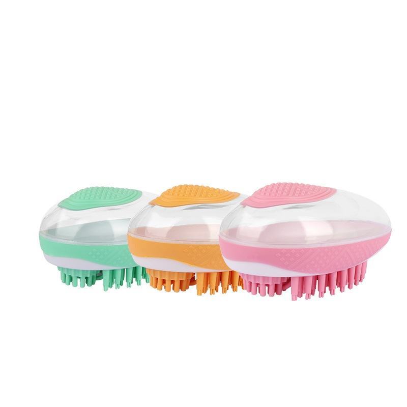 2-in-1 Dog & Cat Bath Brush - Soft Silicone Pet Grooming Tool for SPA Massage & Hair Cleaning