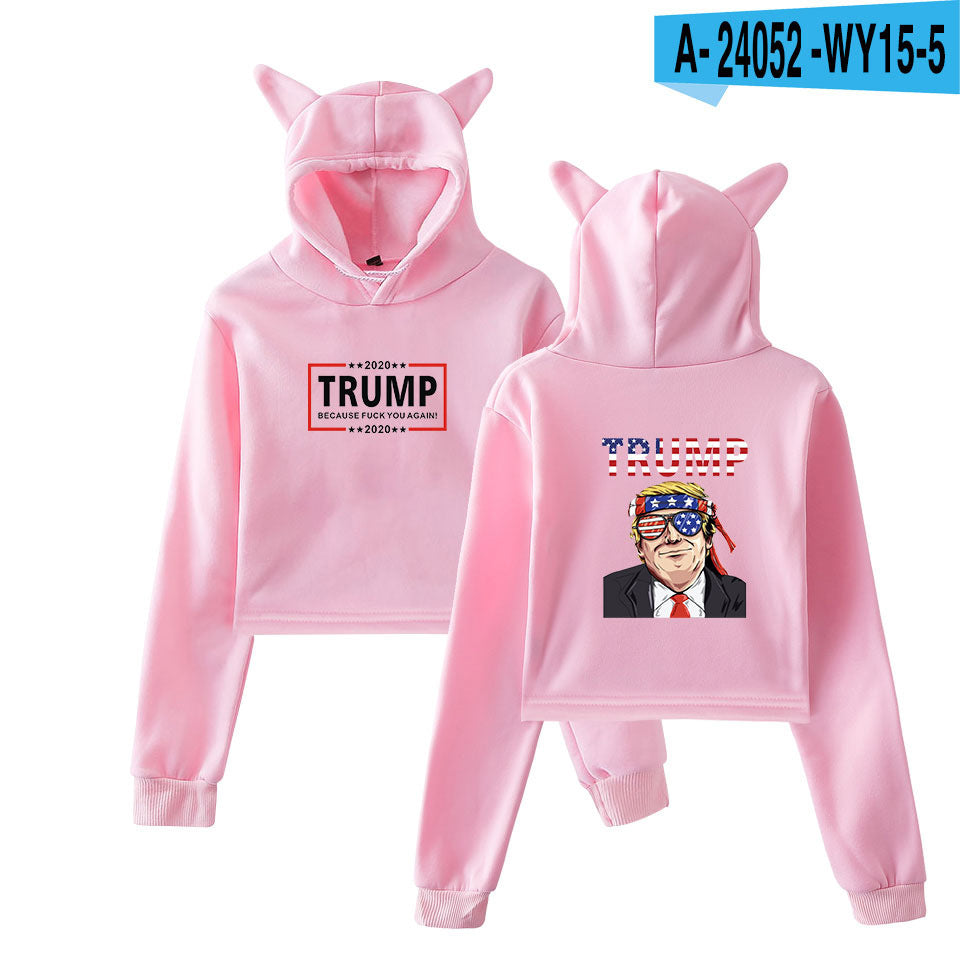 Ladies Trump Print Hoodie