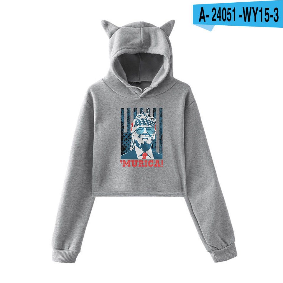 Ladies Trump Print Hoodie