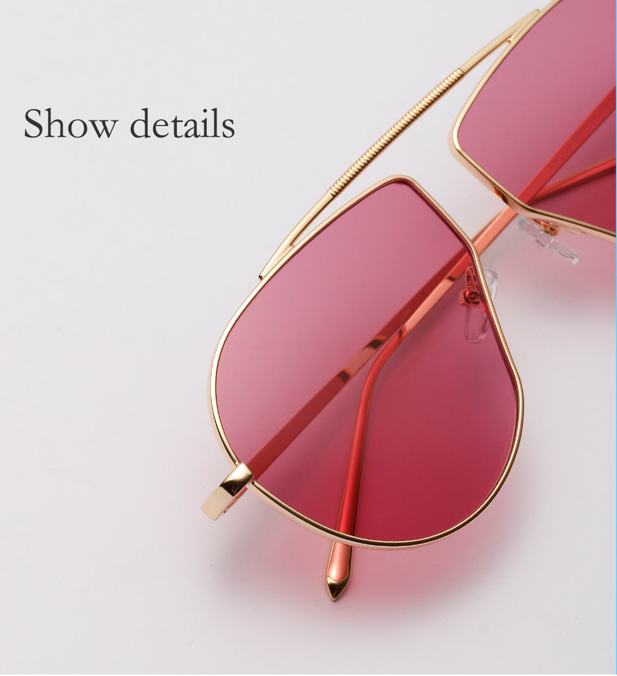 Polygonal Big Frame Sunglasses, Metal Frame Sunglasses For Women