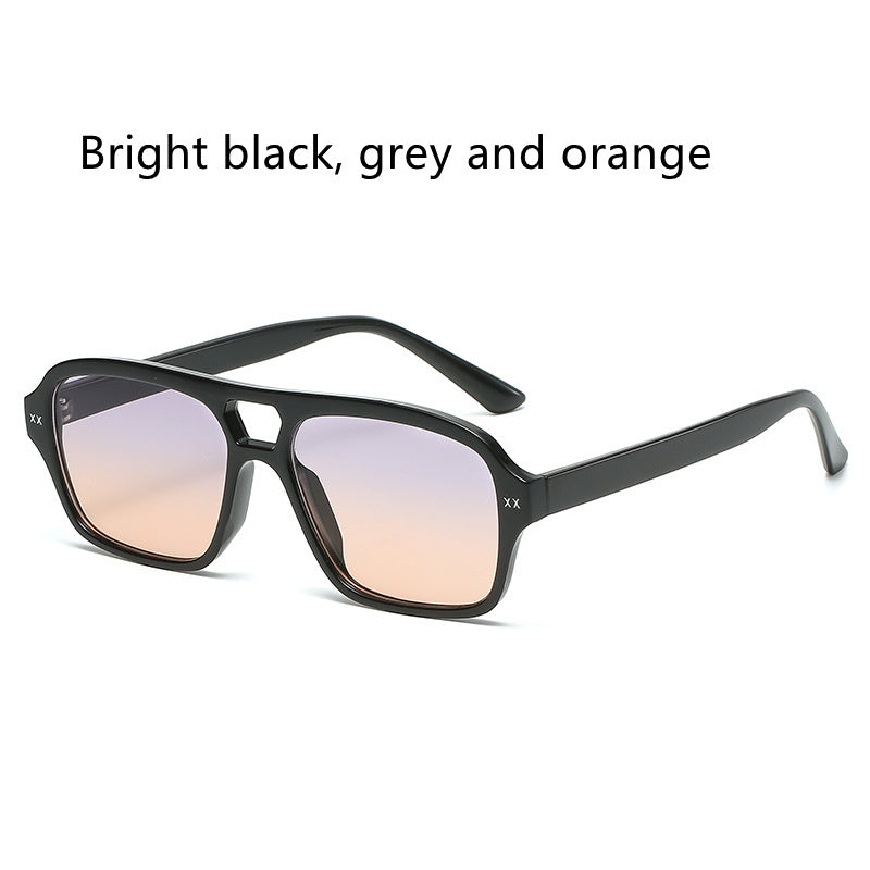 Retro Double Bridge Polygonal Sunglasses For Men And Women