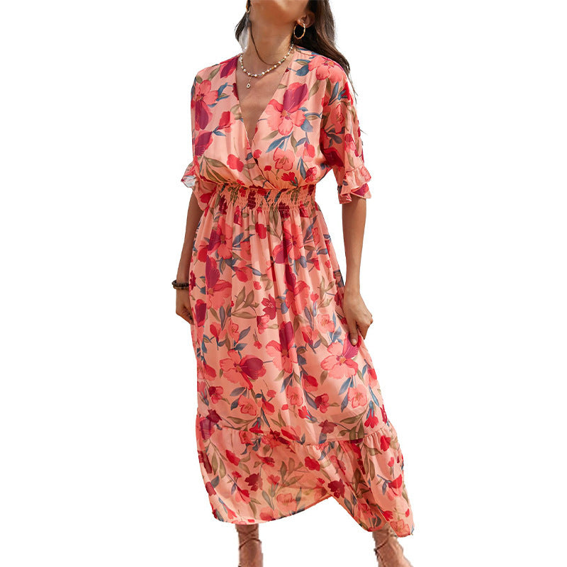 Women's Floral Maxi Dress Bohemian Style