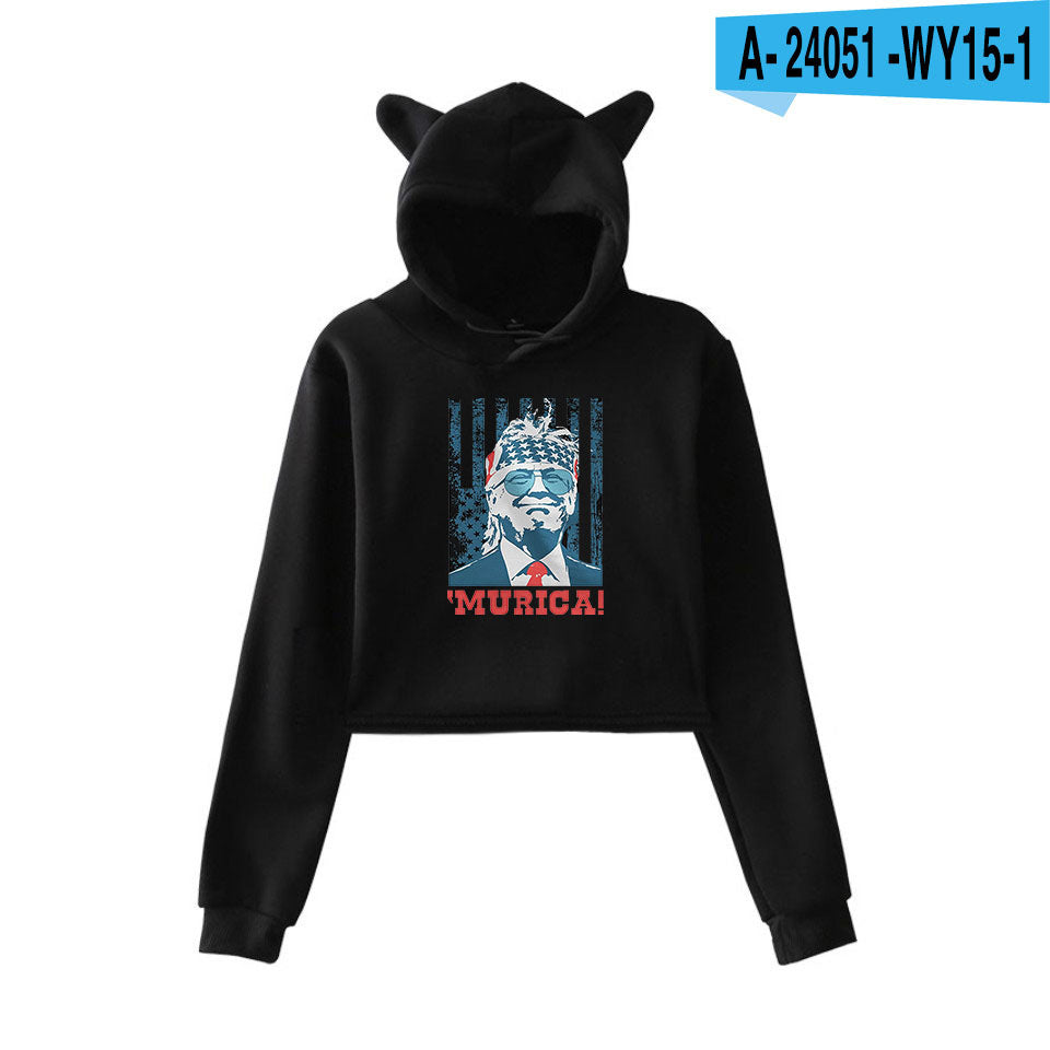 Ladies Trump Print Hoodie