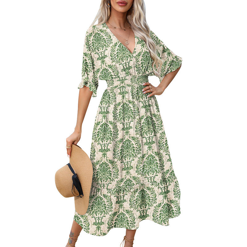 Women's Floral Maxi Dress Bohemian Style