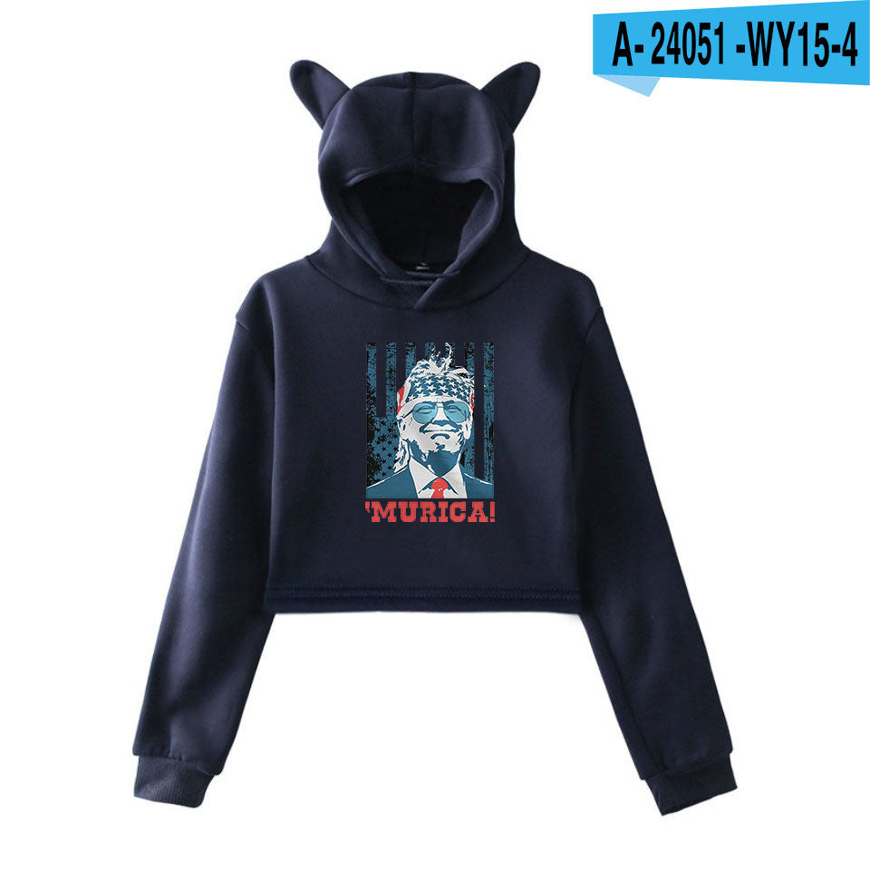 Ladies Trump Print Hoodie